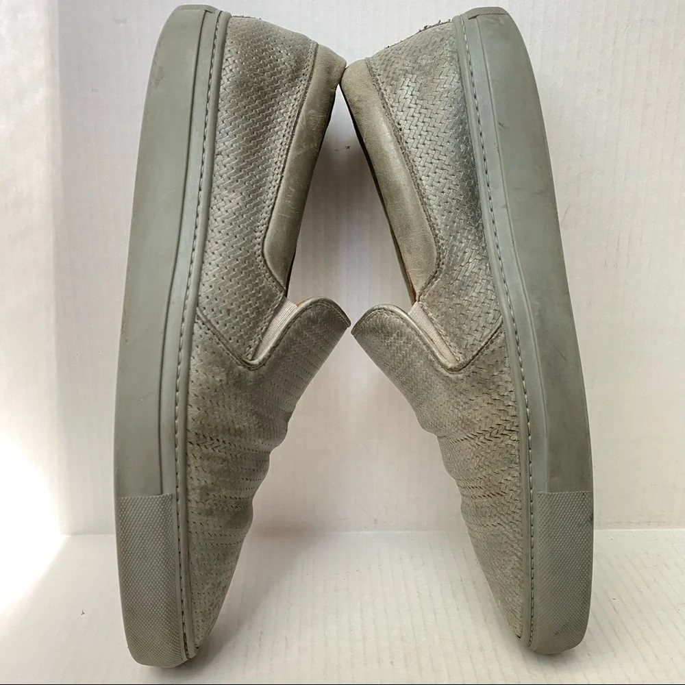 Aquatalia Italian Woven Leather Slip On Shoes